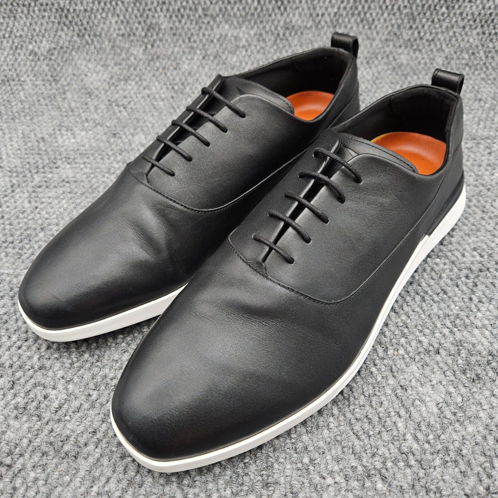 Wolf & Shepherd Mens 14 Black Leather Crossover Derby Shoes Sneakers Dress Shoe